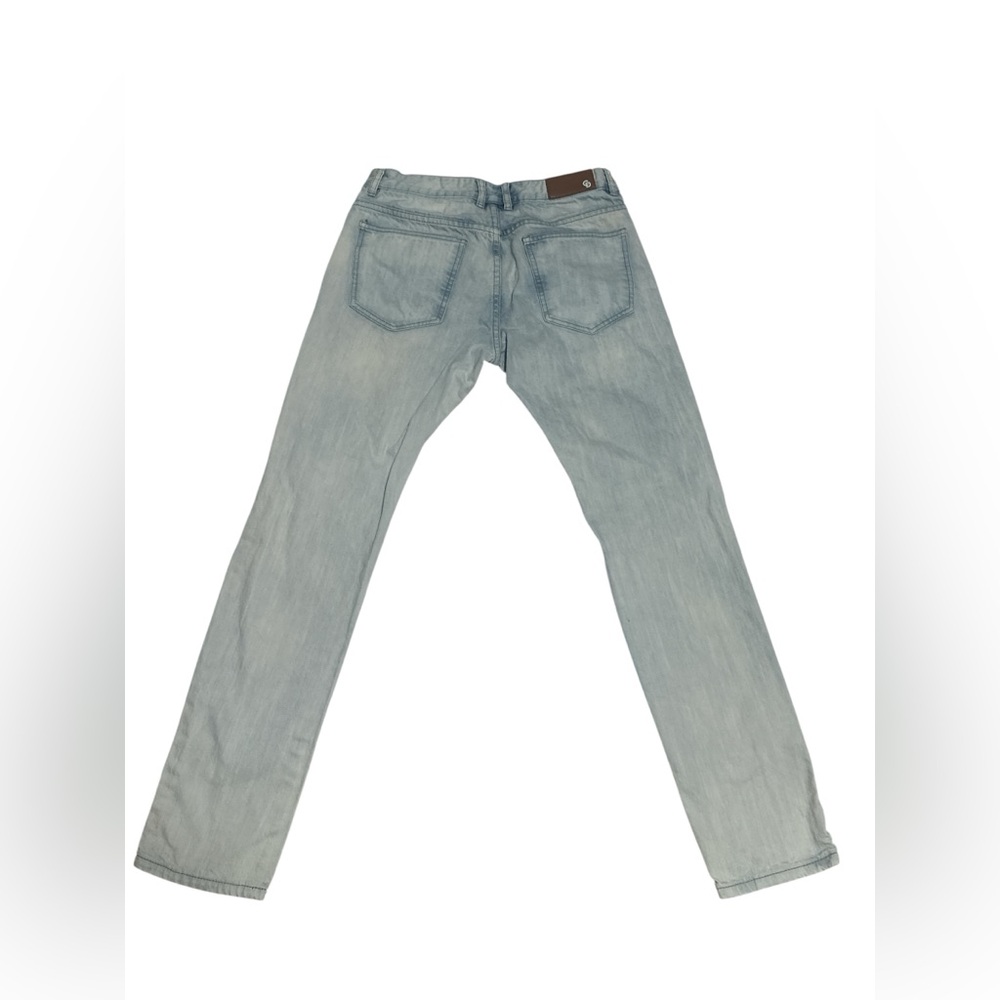 Crysp Denim, Trendy Light Blue Distressed Skinny Jeans